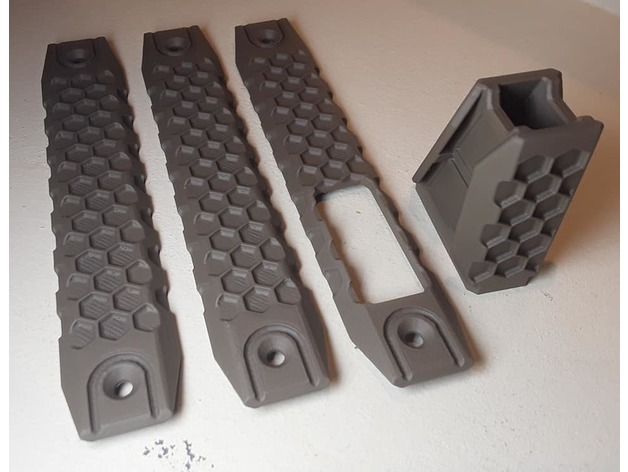 Rail Grip Rail Cover And Hand Stop By Kn16 Download Free Stl Model