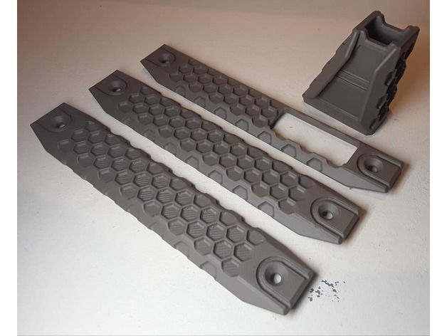 Rail Grip Rail Cover And Hand Stop By Kn16 Download Free Stl Model