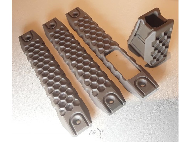 Rail Grip Rail Cover And Hand Stop By Kn16 Download Free Stl Model