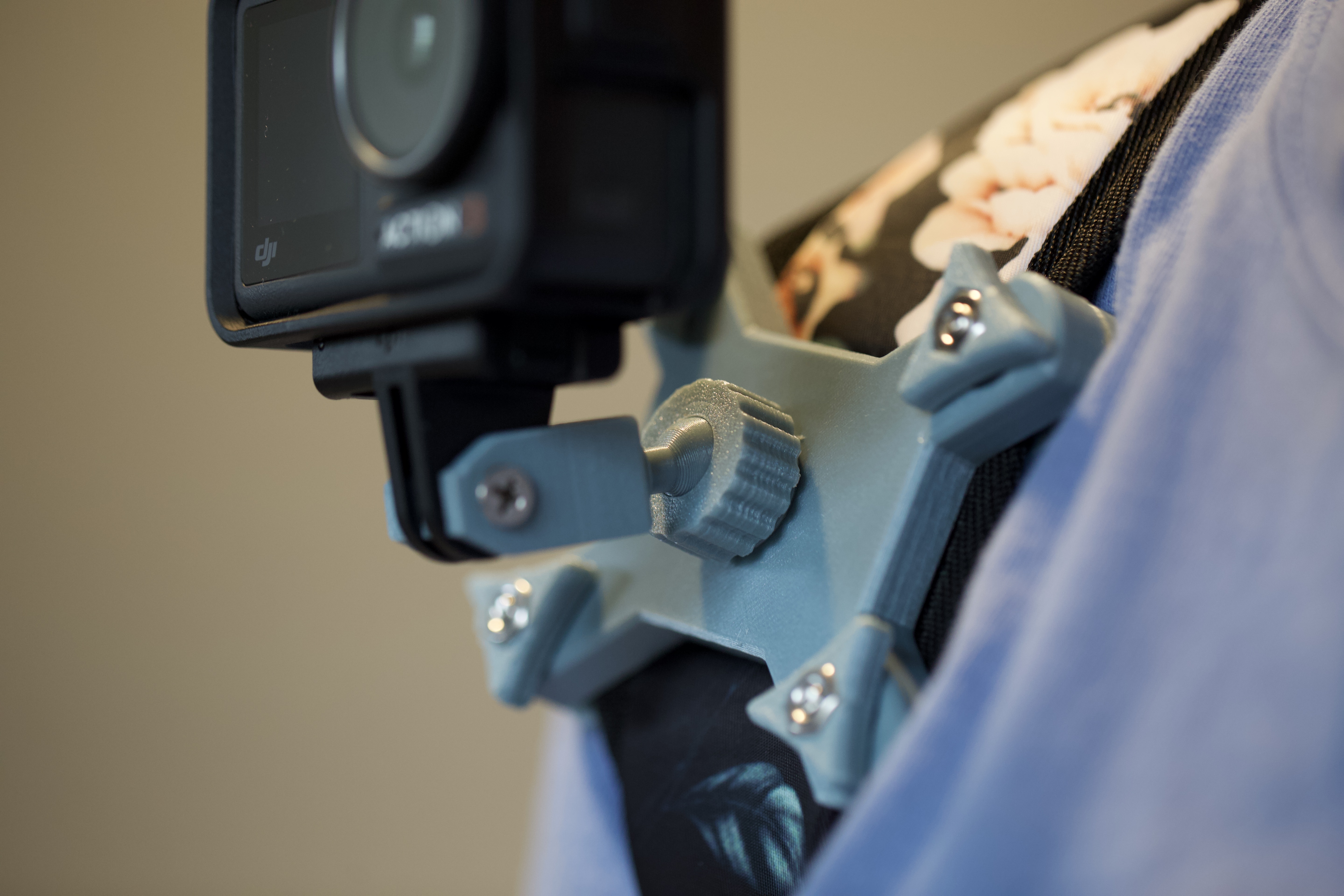 Backpack/Sling Strap Adjustable Action Camera Mount (remix) 3D model thumbnail