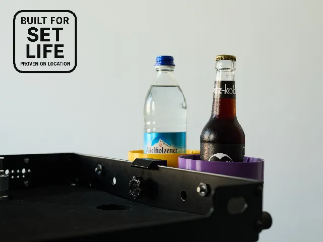 drinkNshoot – Grip & Sip Bottle Holder for Adicam and Schlepp One Film Carts