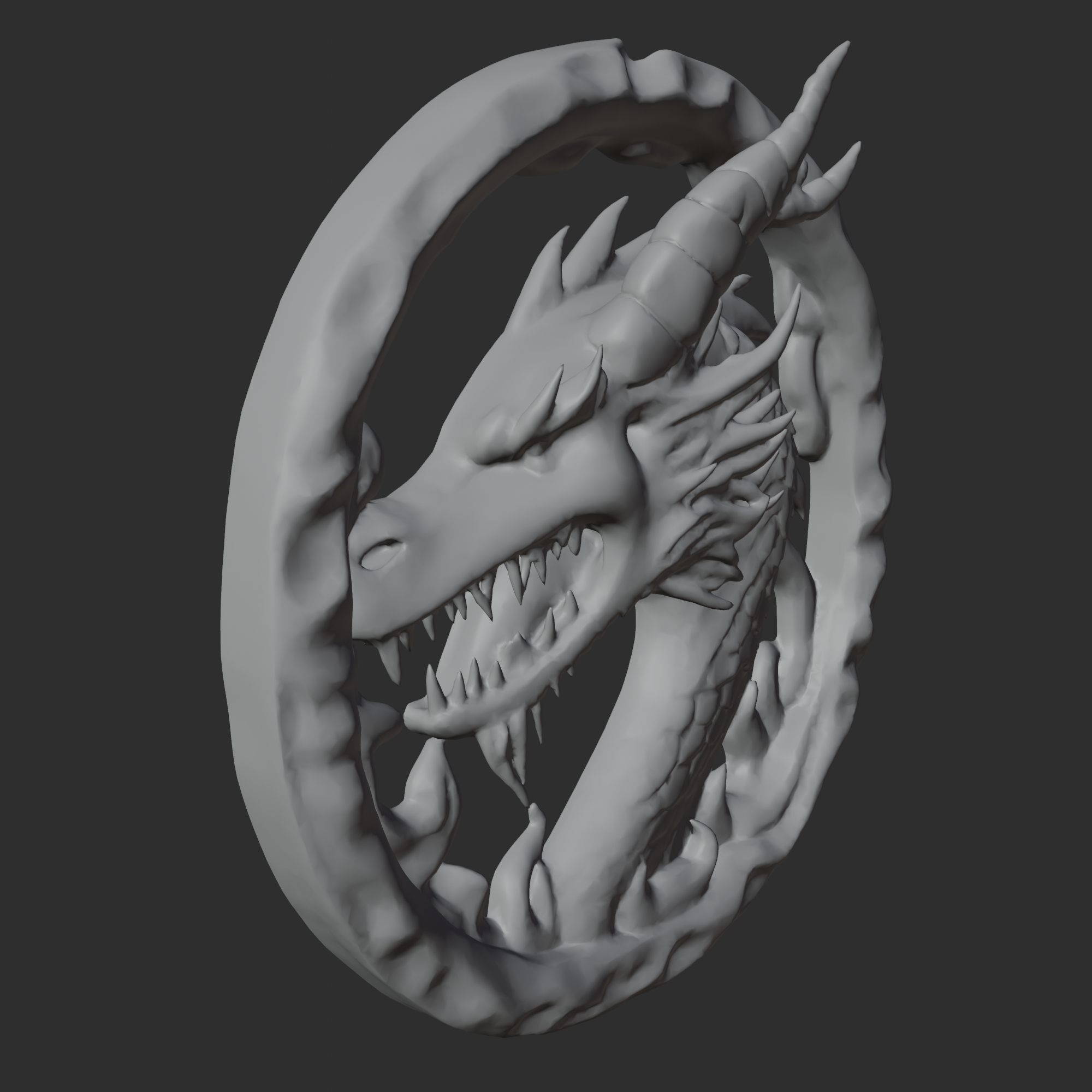 Miniatura 4 do modelo 3D Dragon Head in a Ring