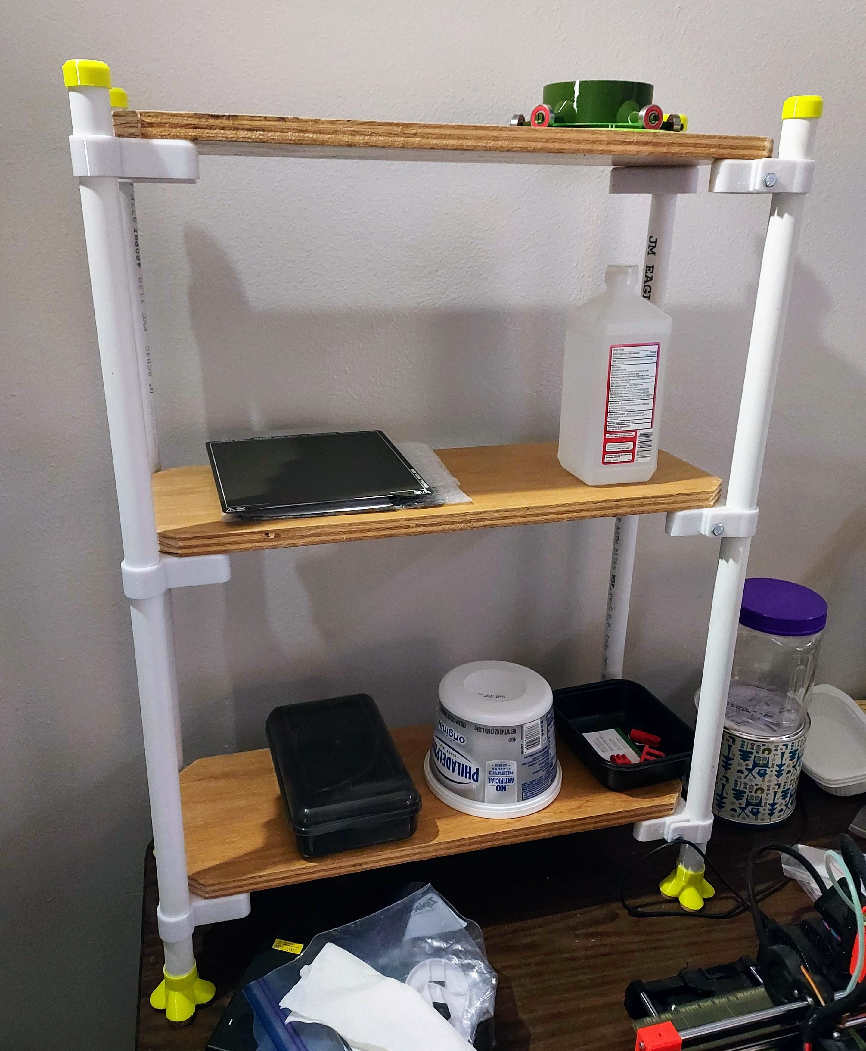 PVC Pipe Shelf brackets, feet, top caps, marking jig by jebowenag79