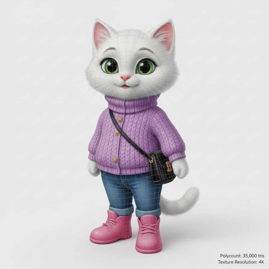 White cat figure