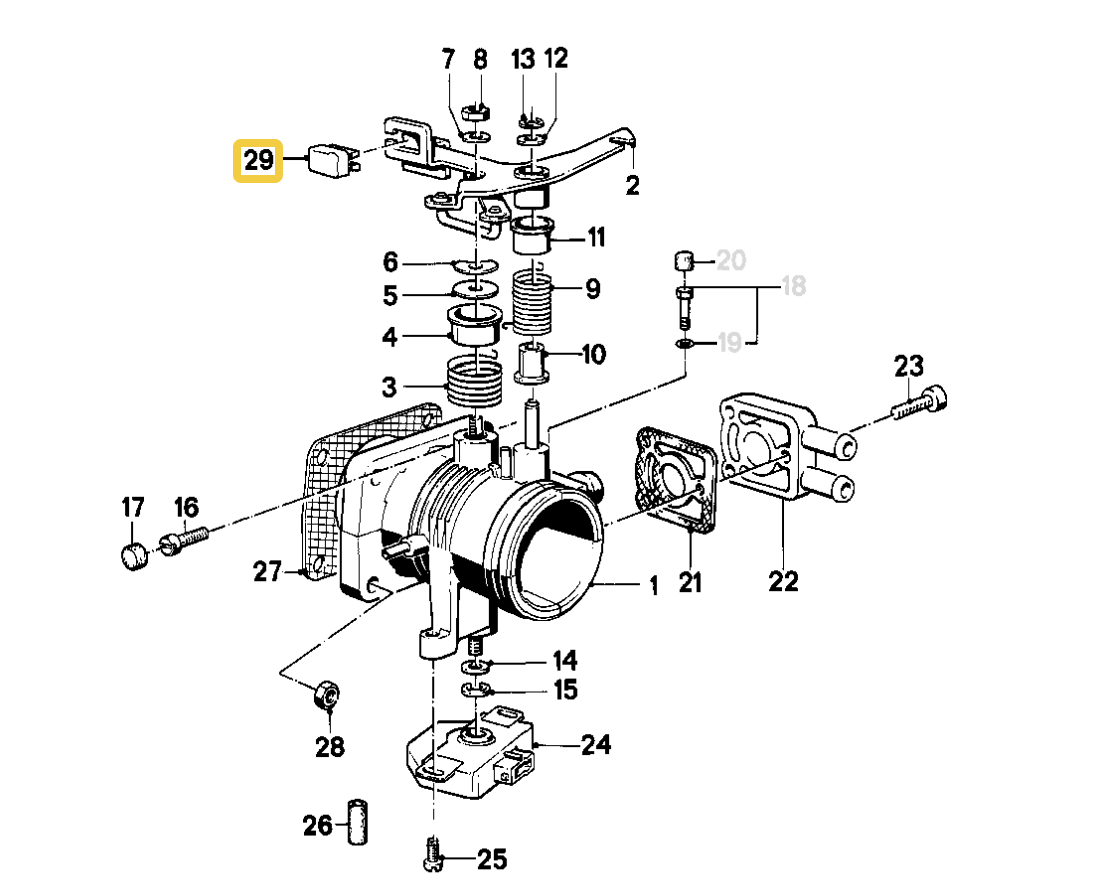 Remixed BMW e30 Throttle Body Clip Cable Guide Clip 13541747519 by