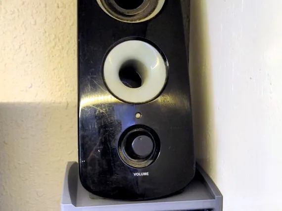 Wall mount PC speaker shelf