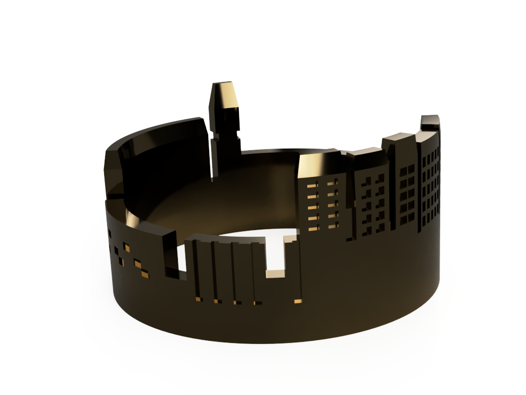 Cityscape Ring – STL File for 3D Printing