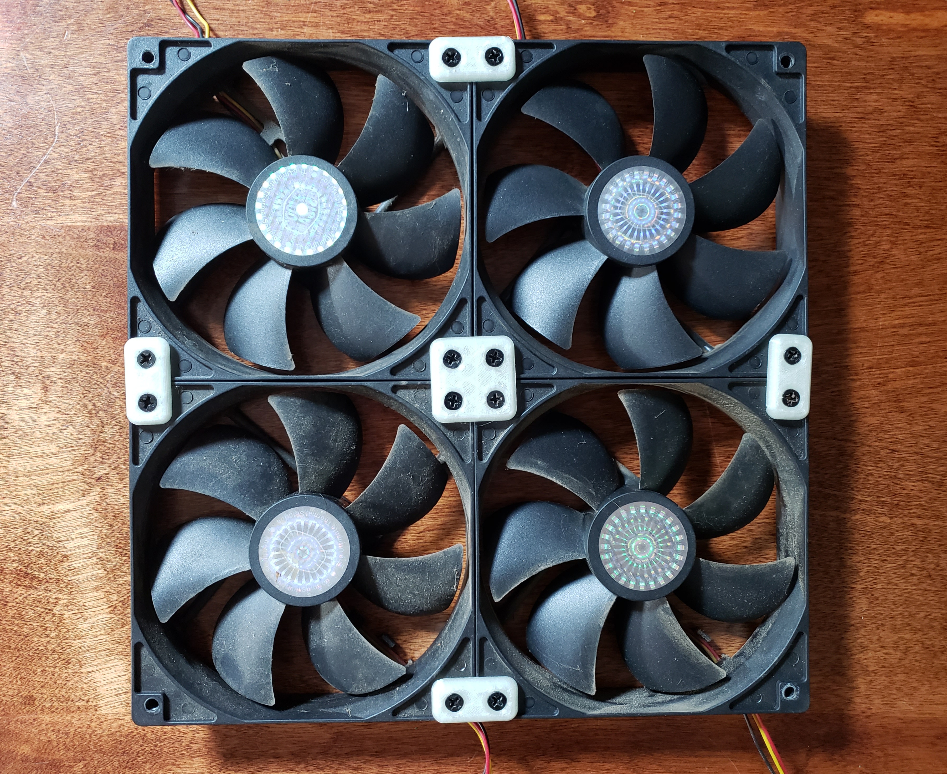 Parametric Computer Fan Joining Brackets (many sizes)