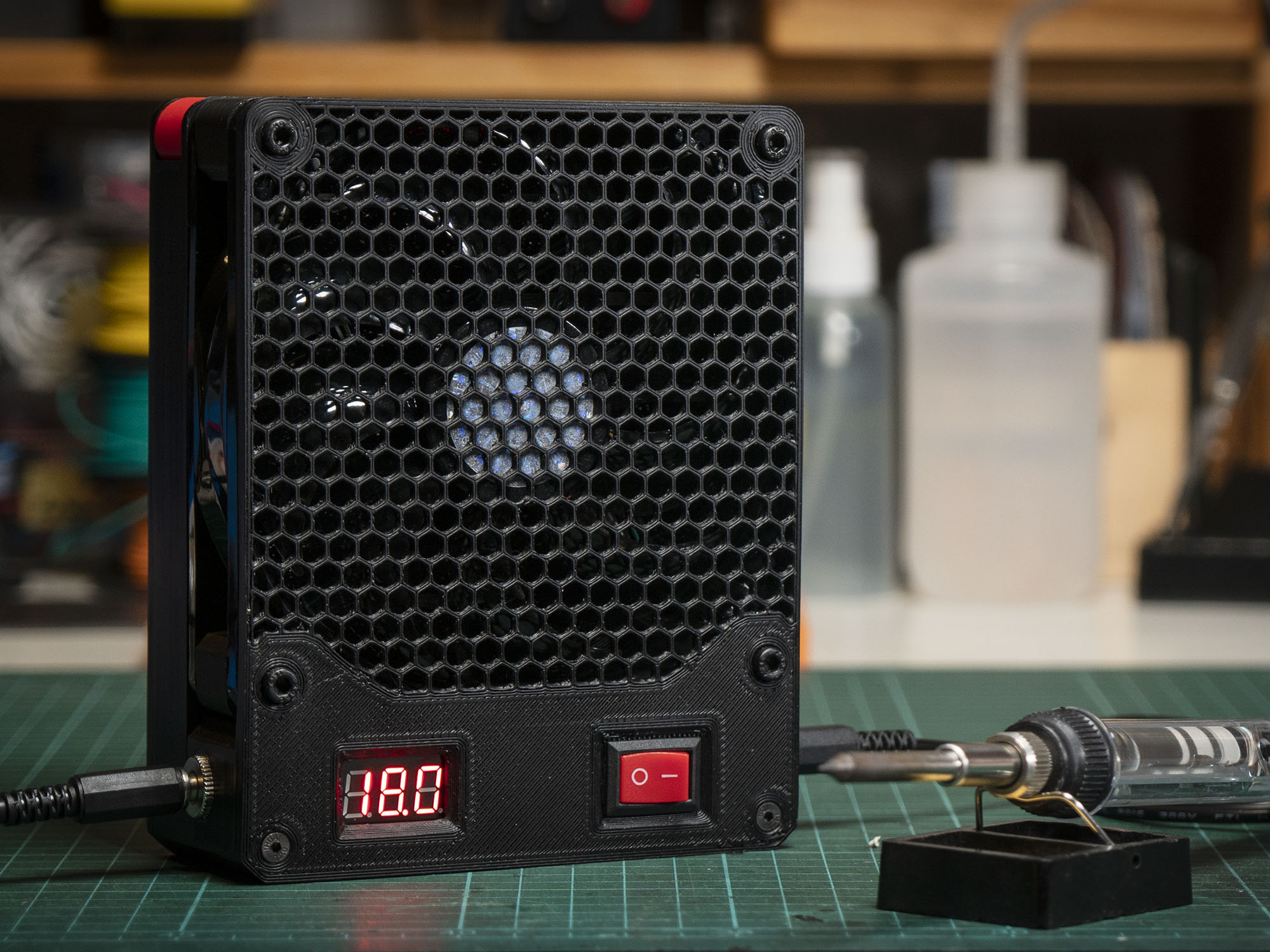 Ultimate 120mm Soldering Fume Extractor with USB PD Port, DC Power Hub, Magnetic Hood, Carbon Filter and More!