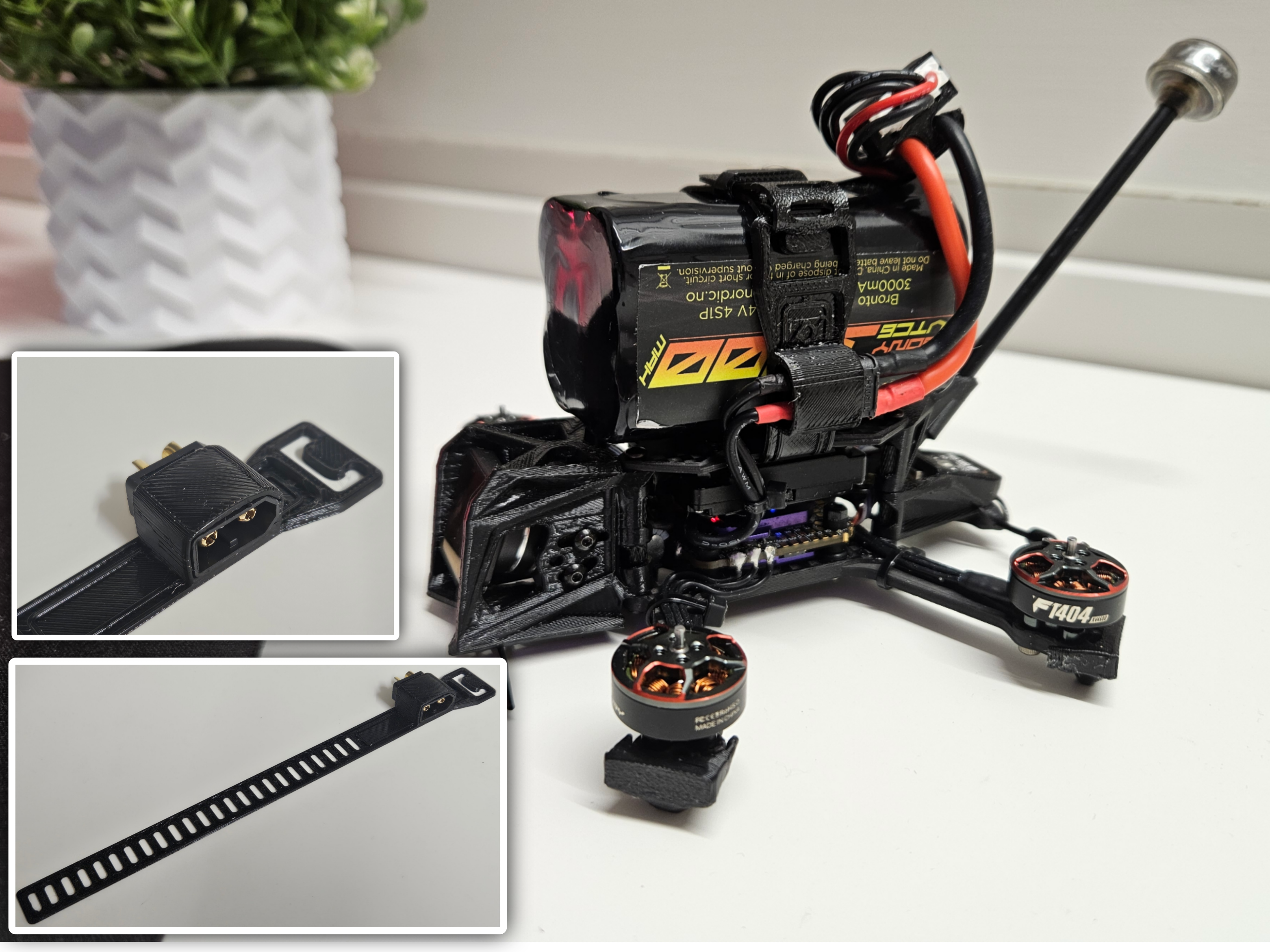 TPU Battery strap with XT30 / XT60 holder. ProtoFPV - ProtoStrap