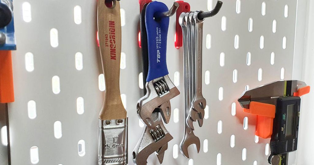 Ikea Skadis Pegboard Hanger (5mm Steel Rod / M3 Screw) by Simply Maker