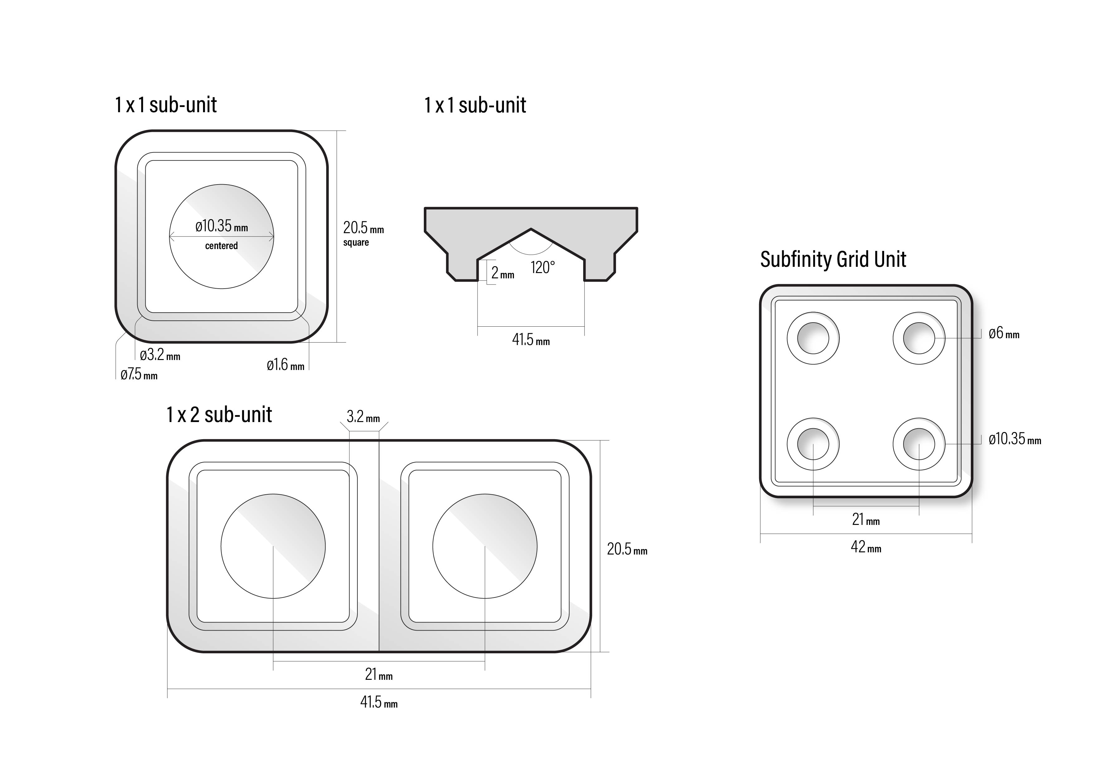 Miniatura 2 do modelo 3D "Subfinity" for Gridfinity - Customizable Baseplates and Sub-Unit Profiles