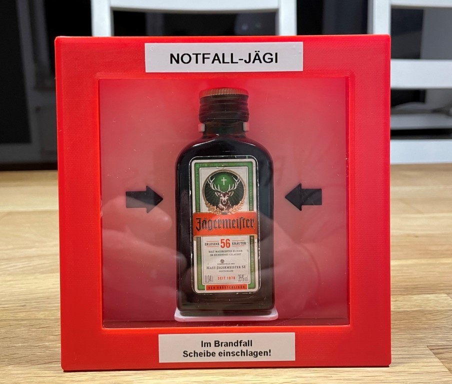 Emergency Jaegermeister in a manual call point