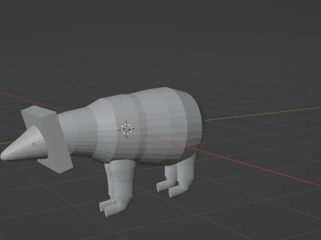 low poly polar bear with cone on his head