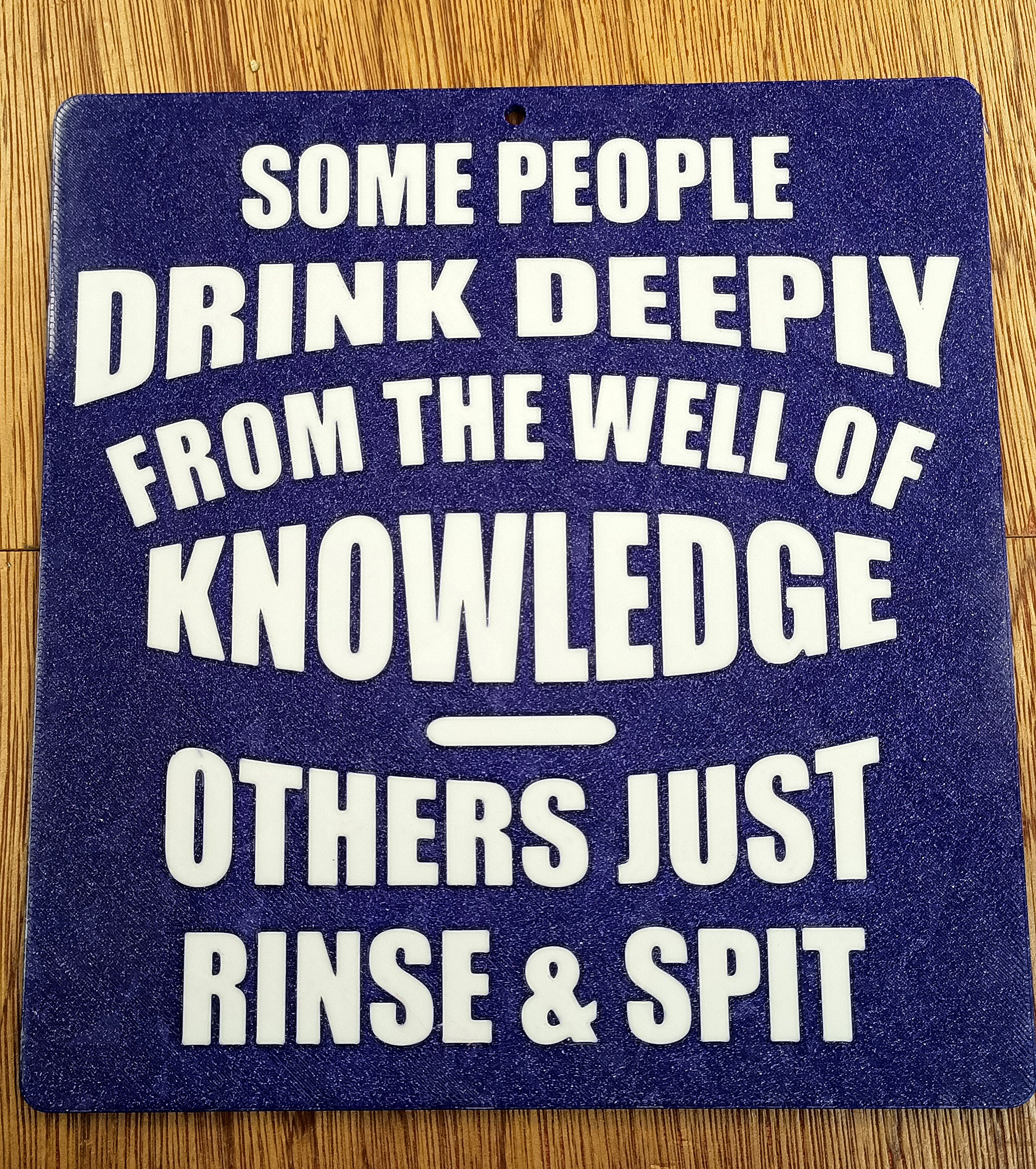 Funny Sign - Some People Drink Deeply from the Well of Knowledge, Others Just Rinse and Spit.