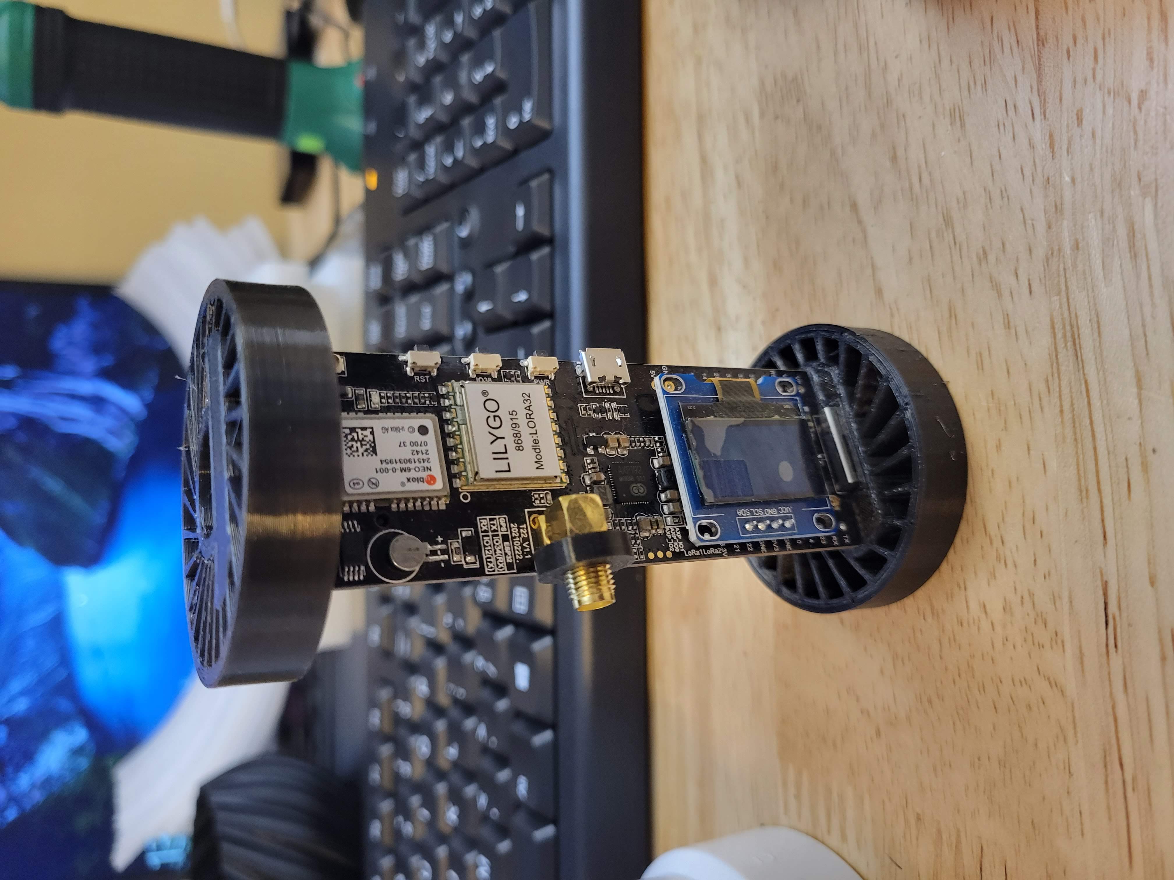 Shockproof LoRa board mounts for PVC pipes