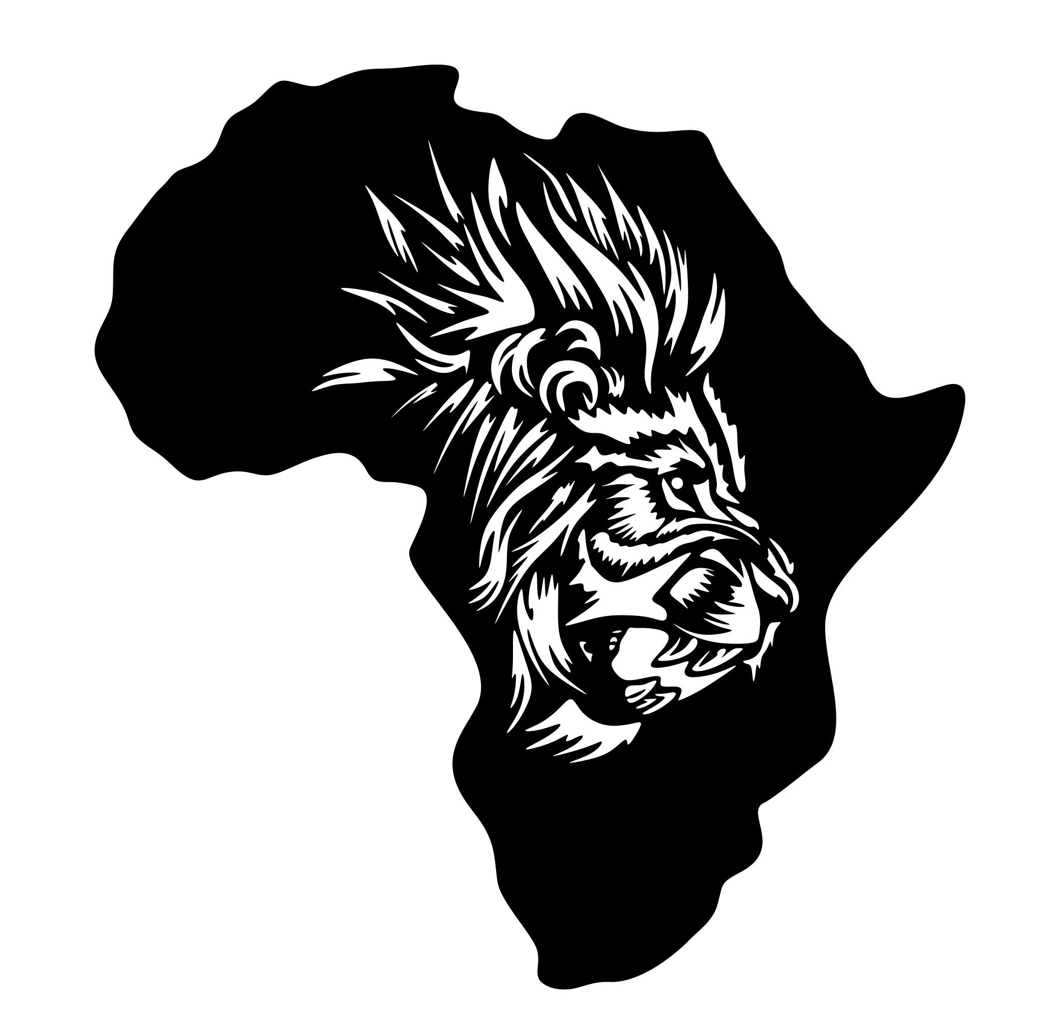 Africa with Lion 2d wall art by Nanotech76 | Download free STL model ...