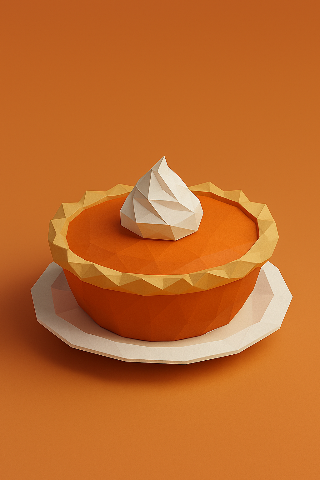 Low Poly Thanksgiving Pumpkin Pie 3D Model