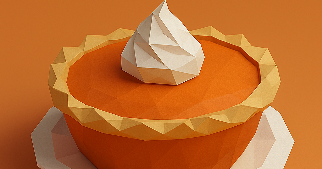 Low Poly Thanksgiving Pumpkin Pie 3D Model by LowPolyFigures | Download free STL model | Printables.com - 3D model önizlemesi