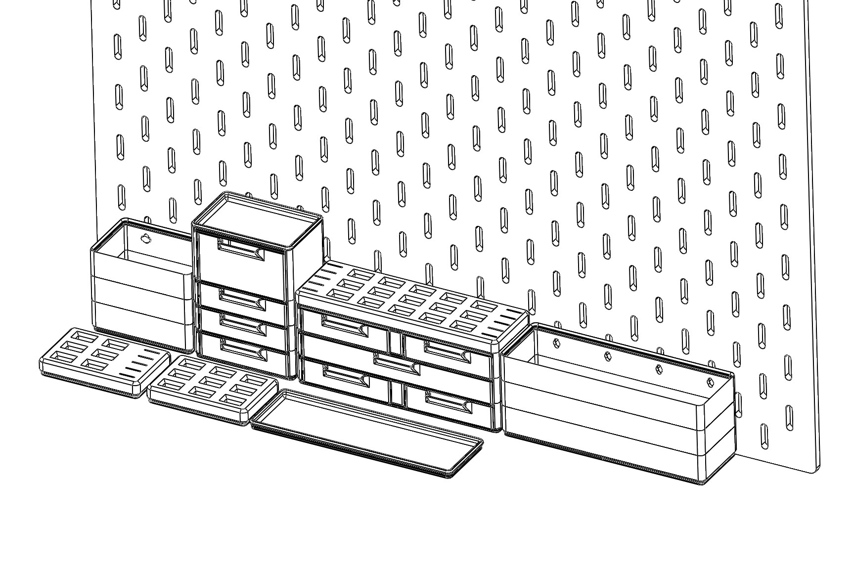 Modular Storage System for Ikea Skadis by DsK_Printing Download free