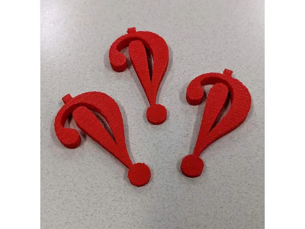 Interrobang pendant/fob by krv3d | Download free STL model | Printables.com