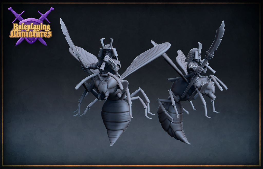 RPM Patreon request "Halfling samurai wasp rider"