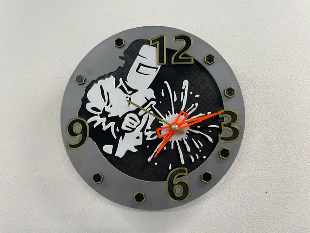 nástěnné hodiny - svářeč (wall clock - welder)