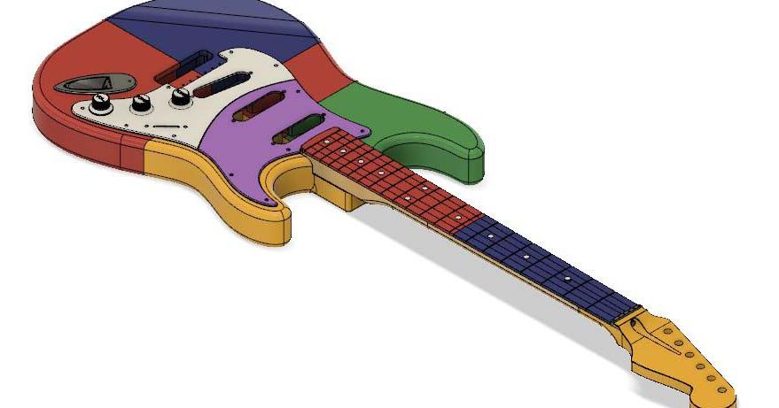 Electric guitar Fender Stratocaster FULL SIZE by giuliancol, Download free STL  model