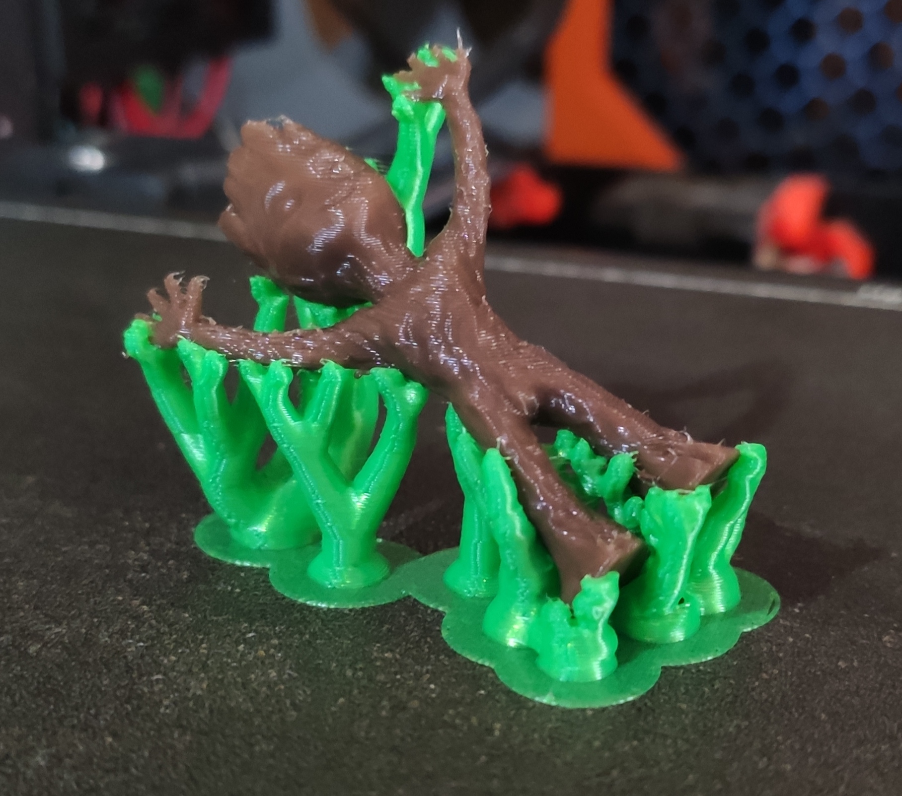 Groot's landing on organic supports