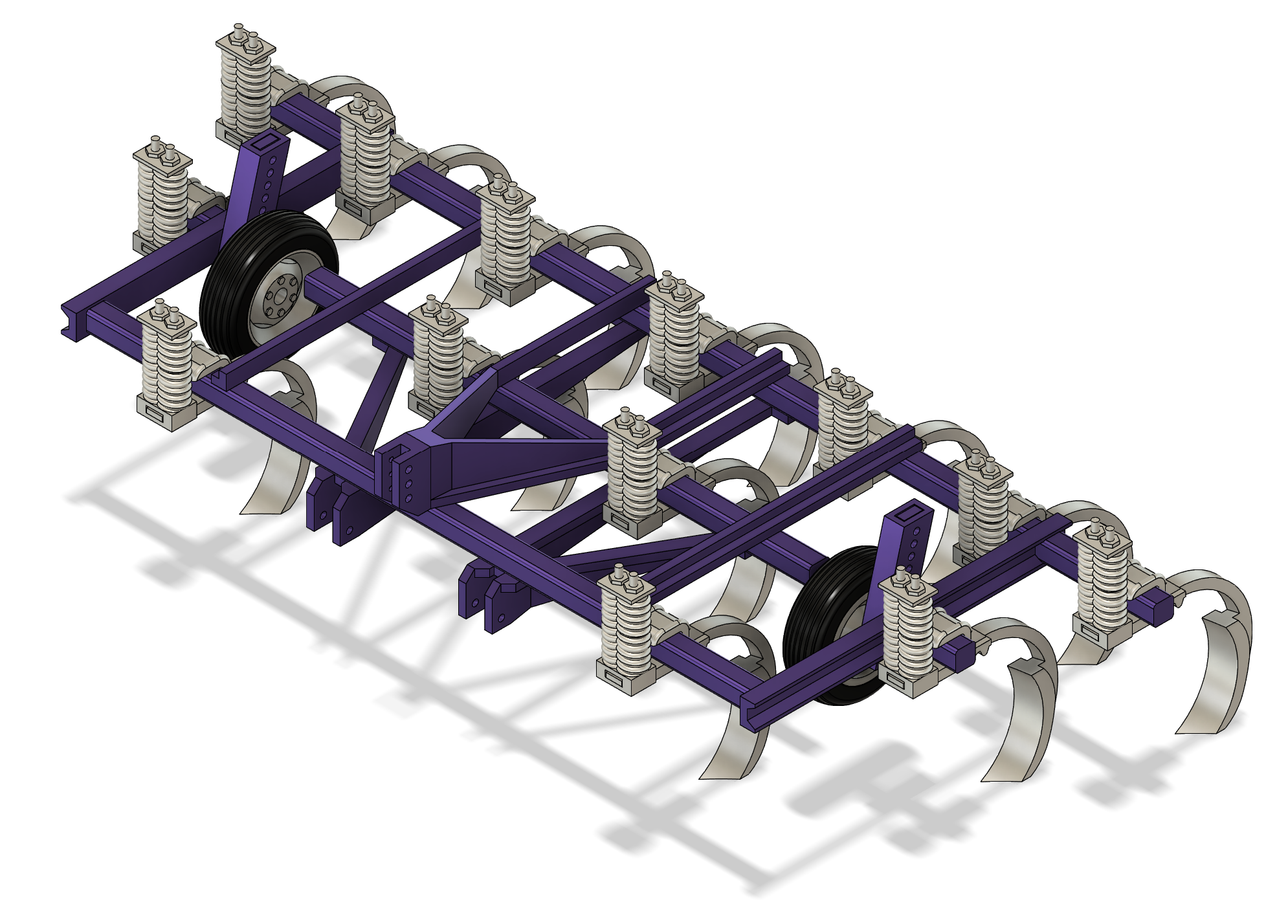 Mounted Chisel Plow - 13 Shank 15ft - Style 2 - 1:16 Scale