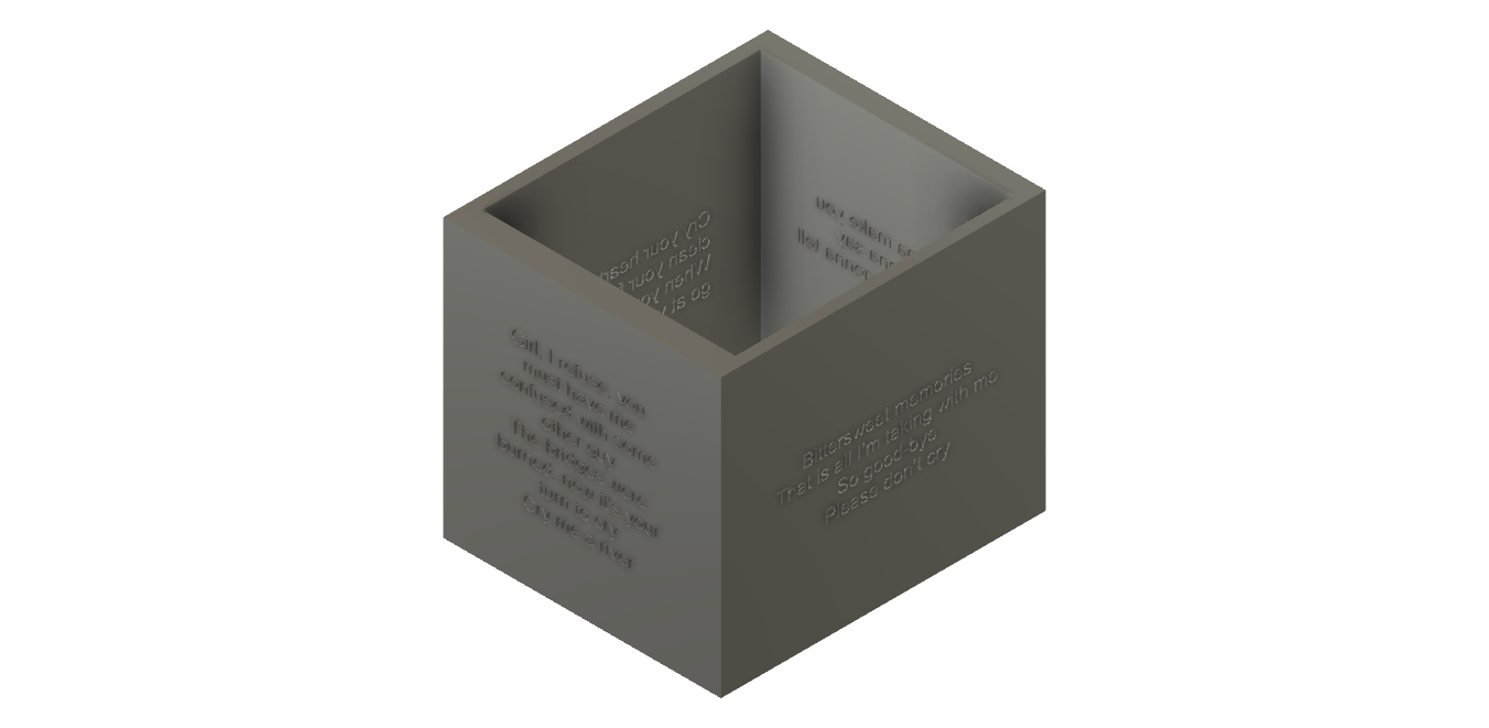 tissuebox cover with song lyrics