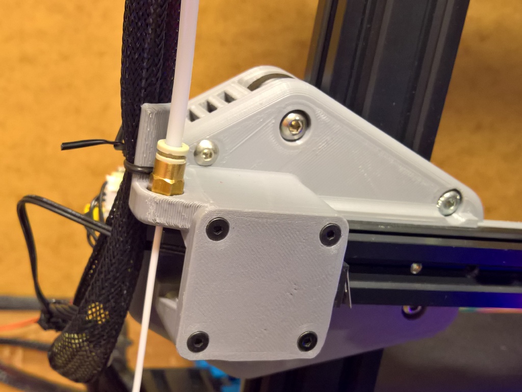 Ender 3, CR10 filament feed bottom relocation for direct drive by