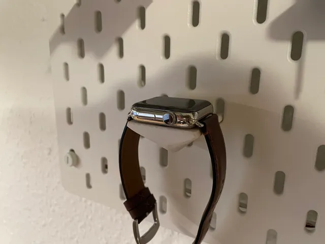 Apple Watch charger on Ikea  SKADIS Pegboard with Cable tough hole
