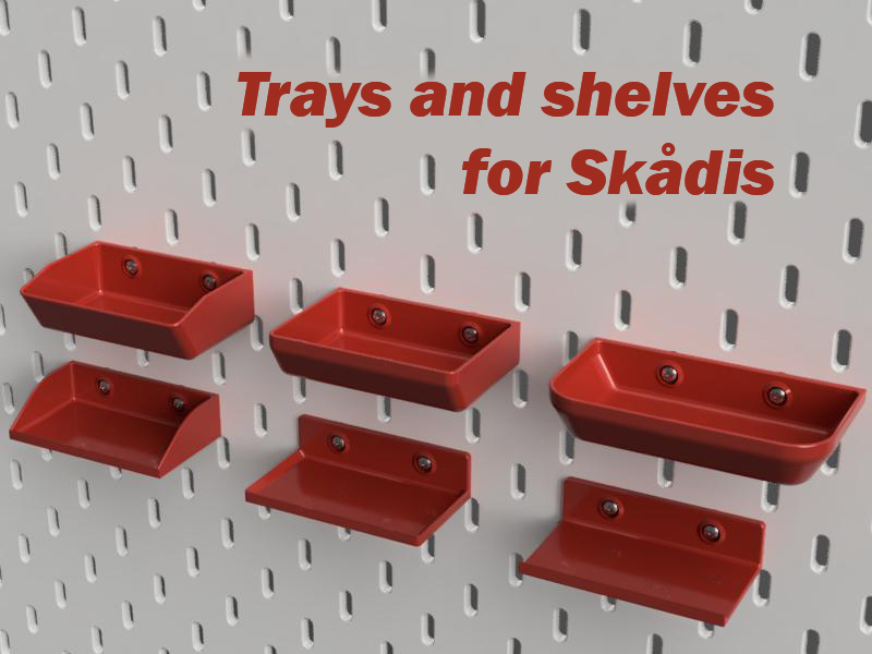 Trays and shelves for the Skadis board