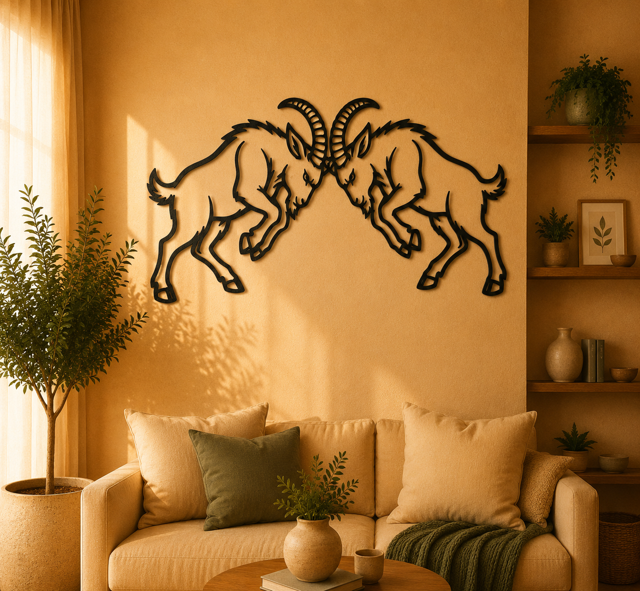 Mountain Goat Clash 2D Wall Art