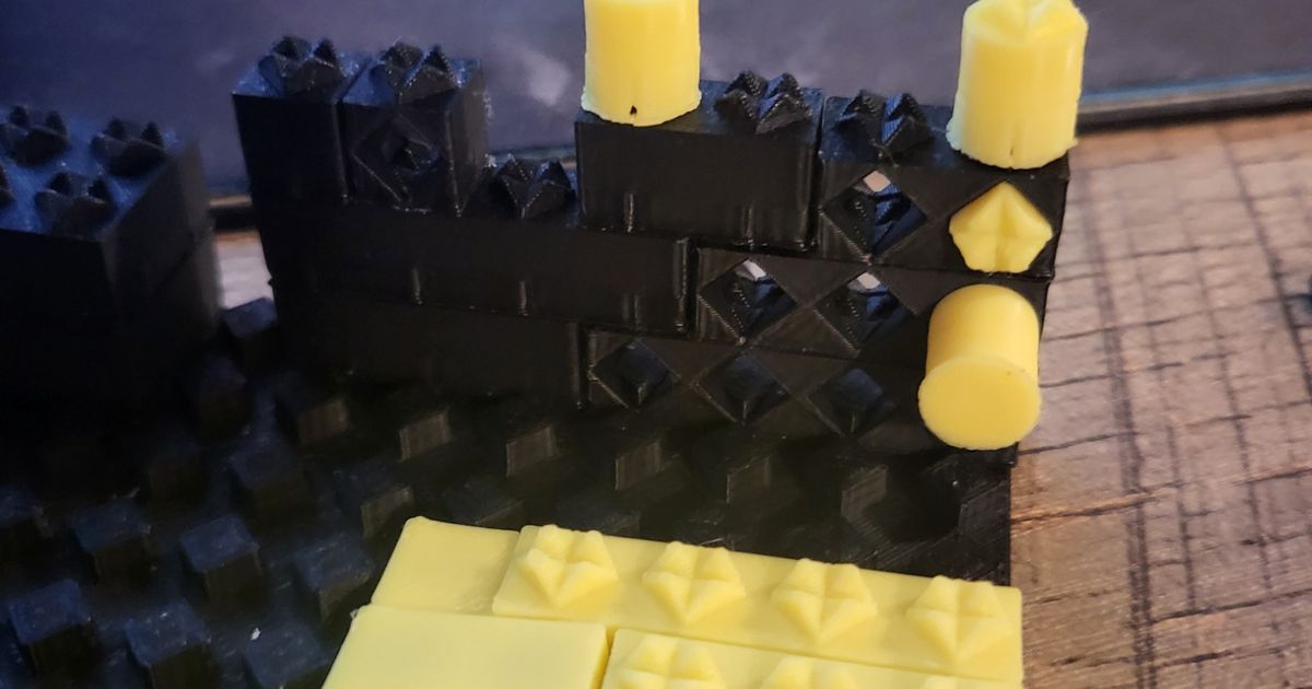3DPIB 3 D Printed Interconnecting Blocks. Cylinders and 1/2 Blocks by