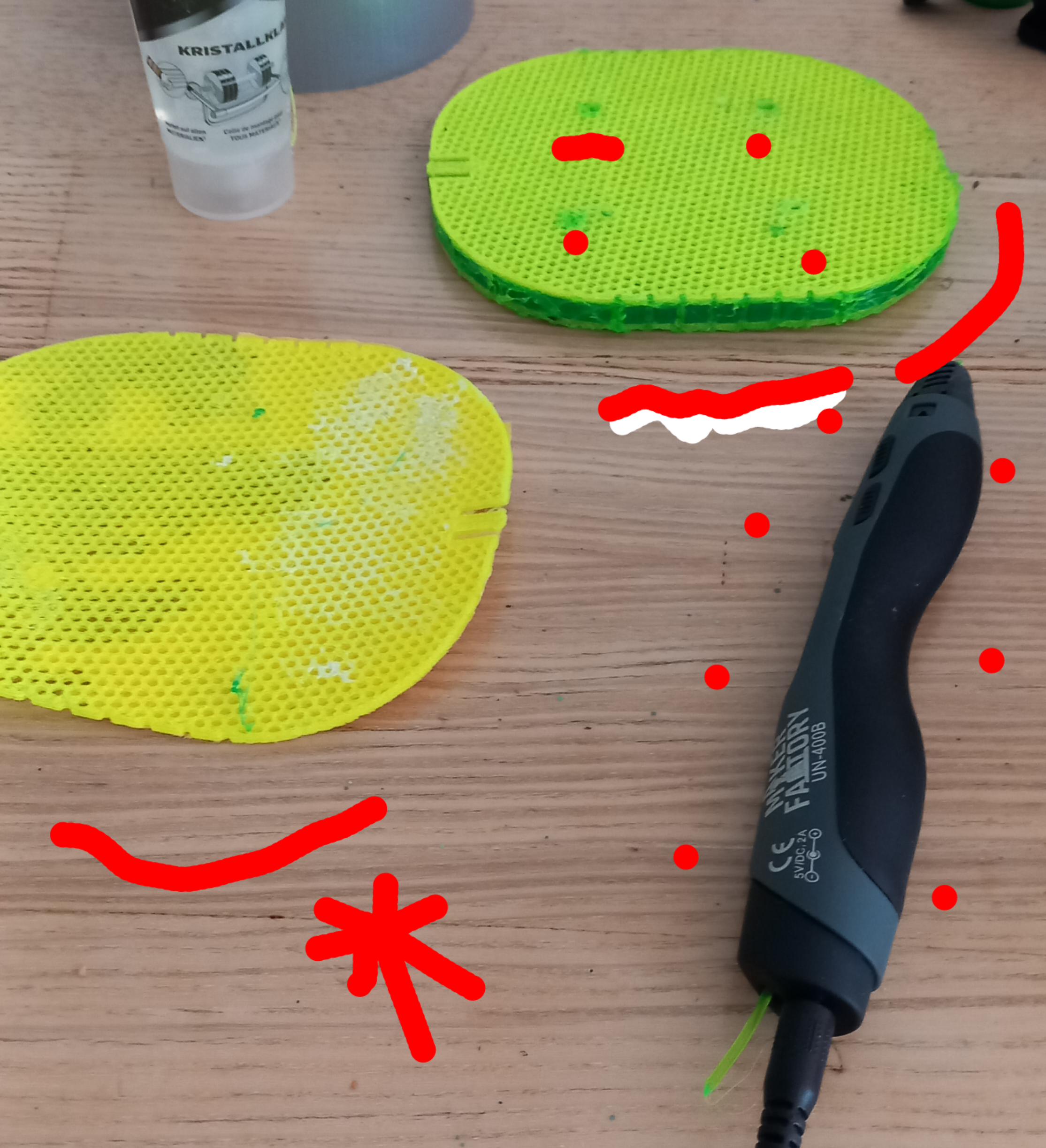 a strategic concept to get a composite print_illustrated with the making of a pingpong raket