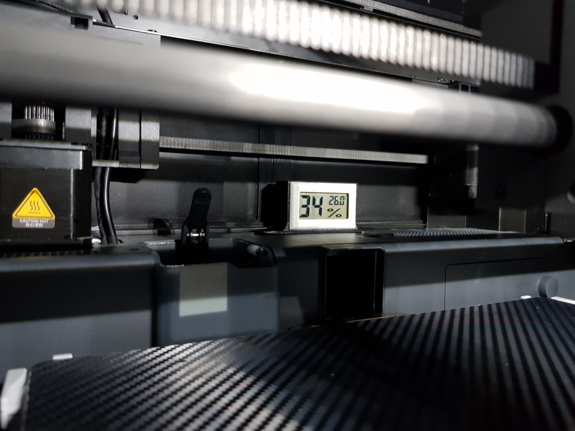 Humidity/Temperature gauge holder for Bambu Lab X1C/P1P