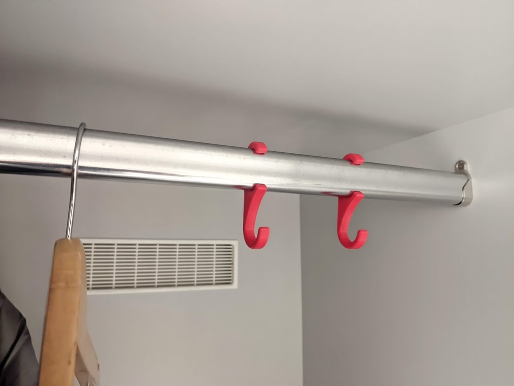 Snap-on wardrobe hook