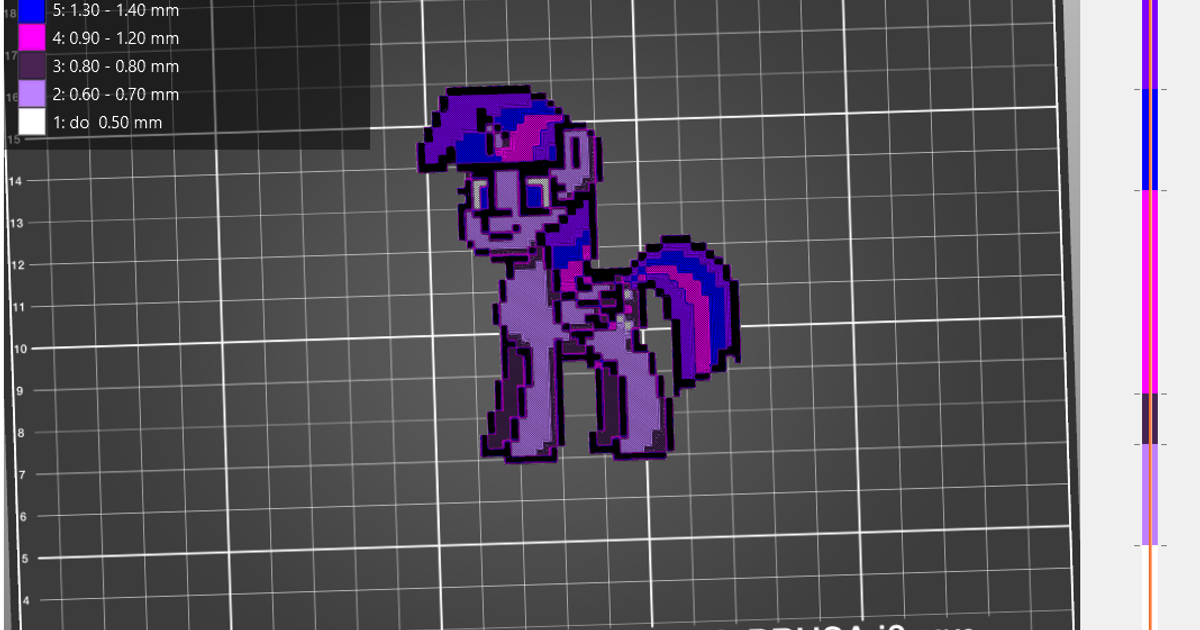 PonyTown My Little Pony Twilight Sparkle Pixelart 3D picture (no MMU) by  HouPe, Download free STL model