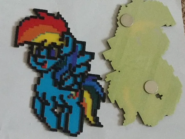 PonyTown My Little Pony Rainbow Dash Pixelart 3D picture (no MMU)