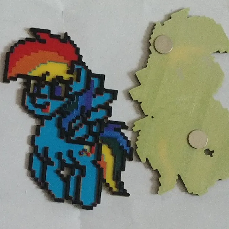 PonyTown My Little Pony Rainbow Dash Pixelart 3D picture (no MMU) by HouPe, Download free STL model