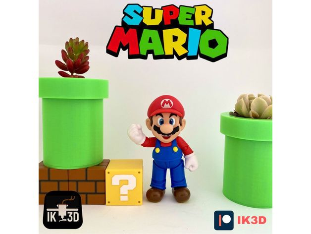 Super Mario Bros Pipe Planter / Pen Holder 3D model thumbnail