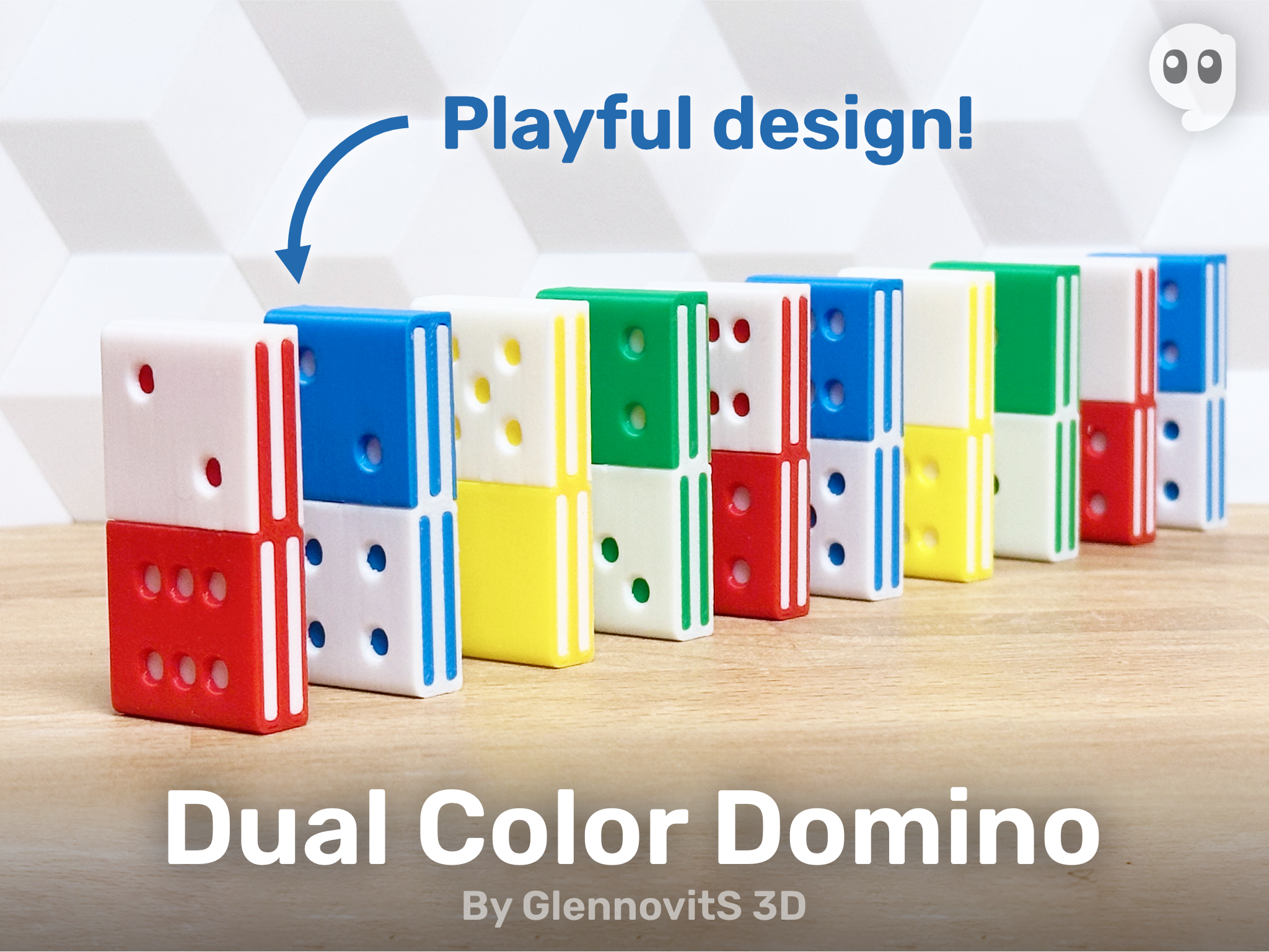 Dual Color Domino (2 part single extruder multicolor game)