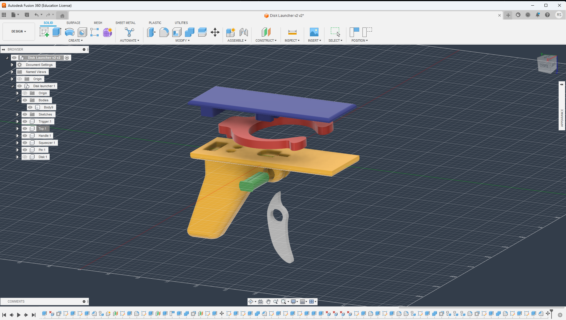 Disk Launcher (30ft+ !) 100% plastic