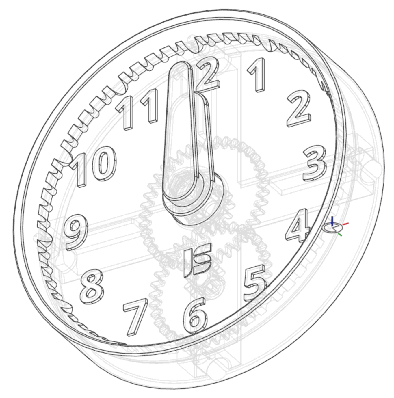 Miniatura 2 do modelo 3D Learning Clock / Výukové hodiny