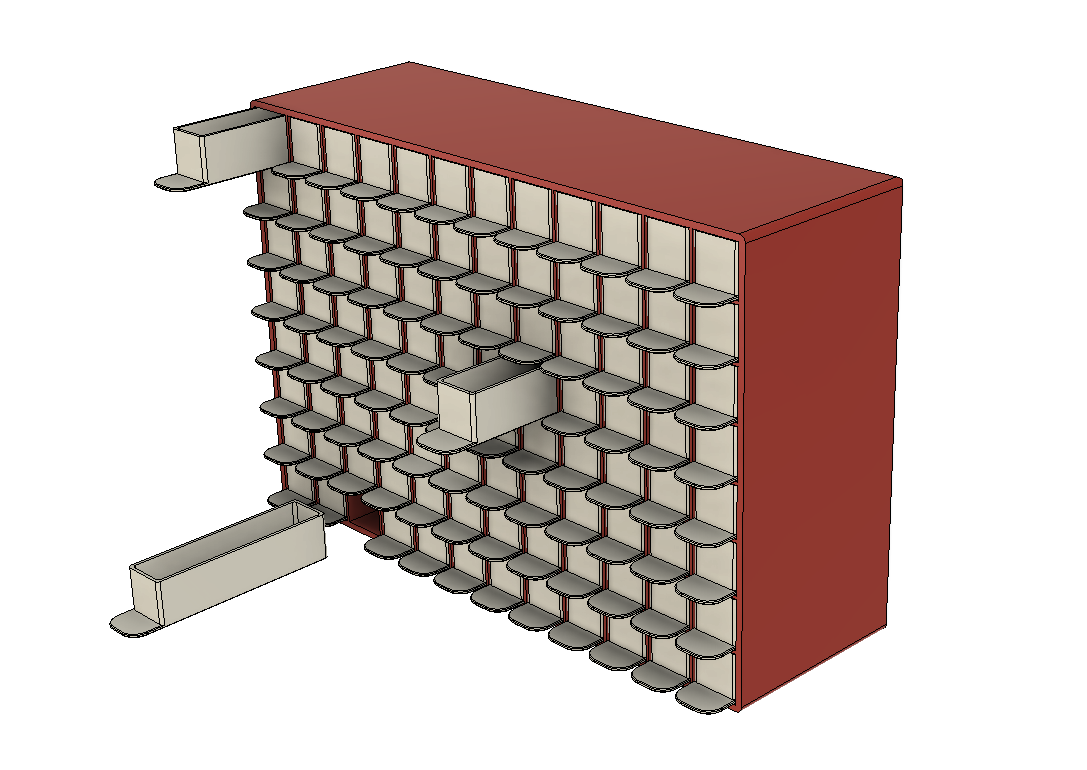 Resistors (or others) storage box - 96 drawers - E12 Series