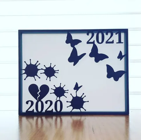 New Year Silhouette Art