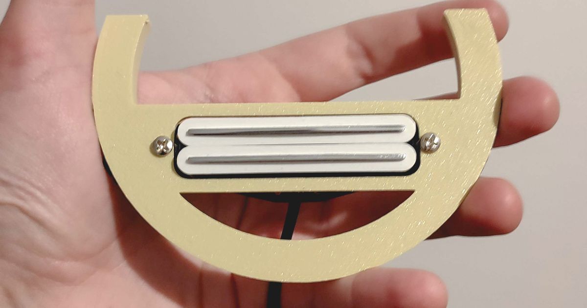 Acoustic Guitar Pickup Mount by k8ict Download free STL model