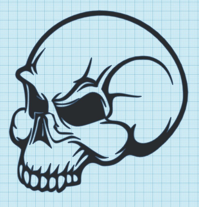 SKULL HALF WALL ART by Ogama Industries Download free STL model